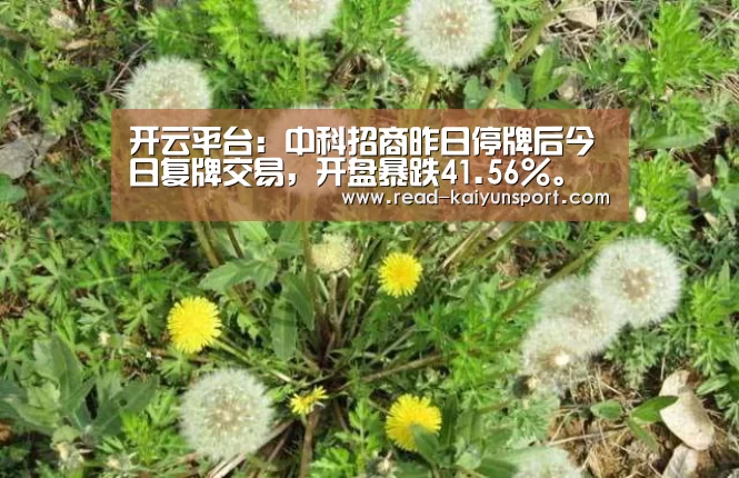 开云平台:中科招商昨日停牌后今日复牌交易,开盘暴跌41.56%。(图1) 开云体育